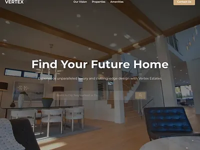 Architect-Designed Homes & Luxury Real Estate Landing Page branding css design front end html illustration javascript landingpage landingpage design luxury estates real estate ui website