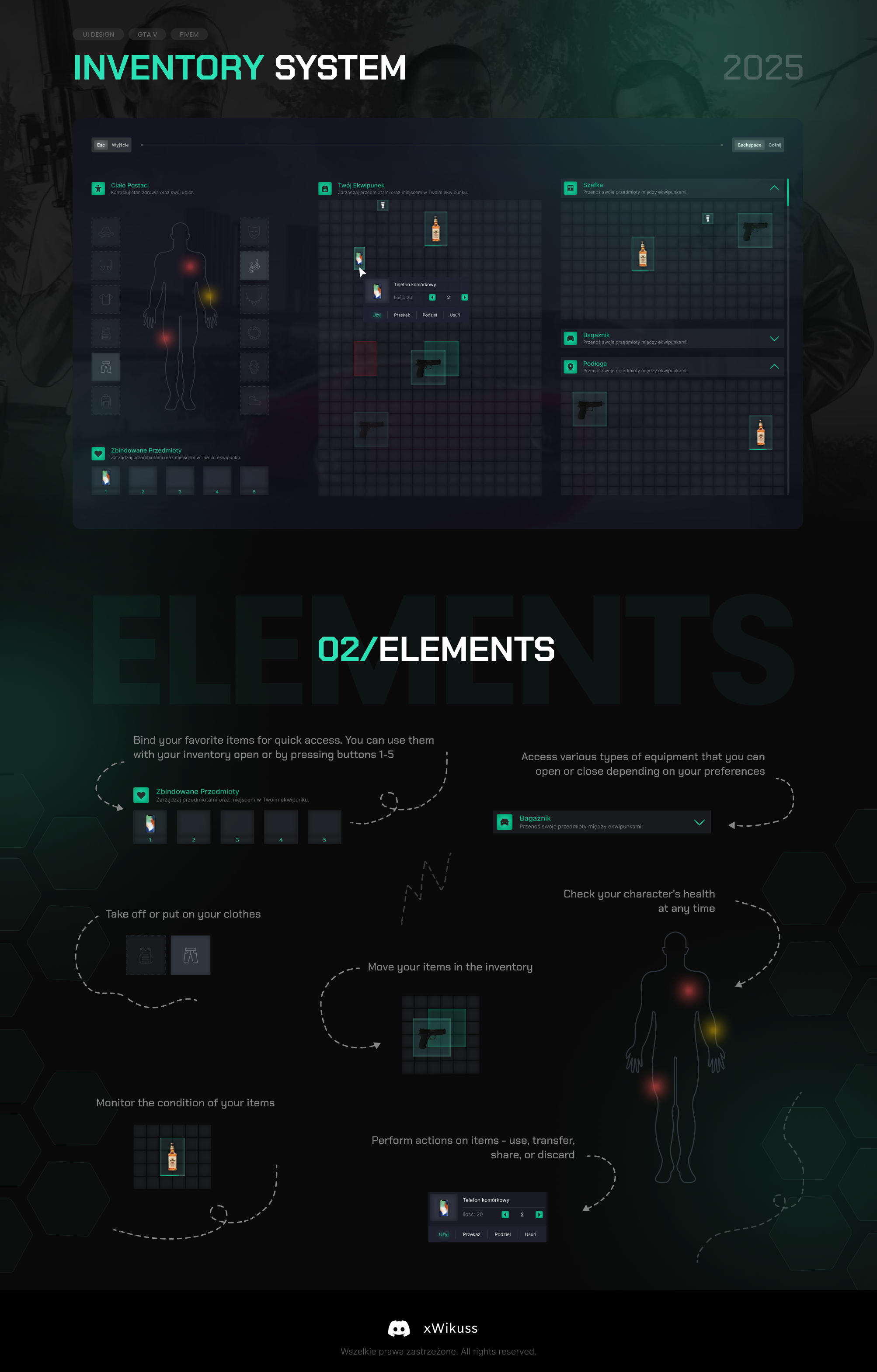 Game UI/Fivem/GTA V Inventory System by xWikuss on Dribbble