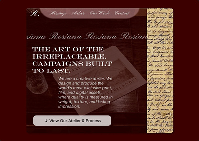 Rosiana: An advertising agency landing page design ui ux web design