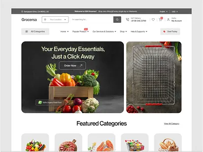 Grocery Website Design e commerce website e commerce website design grocery grocery app grocery app design grocery e commerce website grocery hero section design grocery home page design grocery landing page design grocery uiux design grocery web grocery web design grocery website grocery website design landing page landing page design