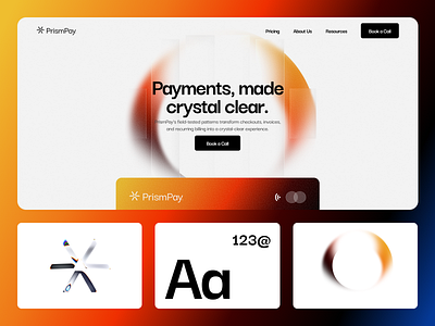 Prism Pay - Hero Section 3d animation design glassmorphism hero hero design hero section illustration landingpage meshgradient motion graphics ui uidesign
