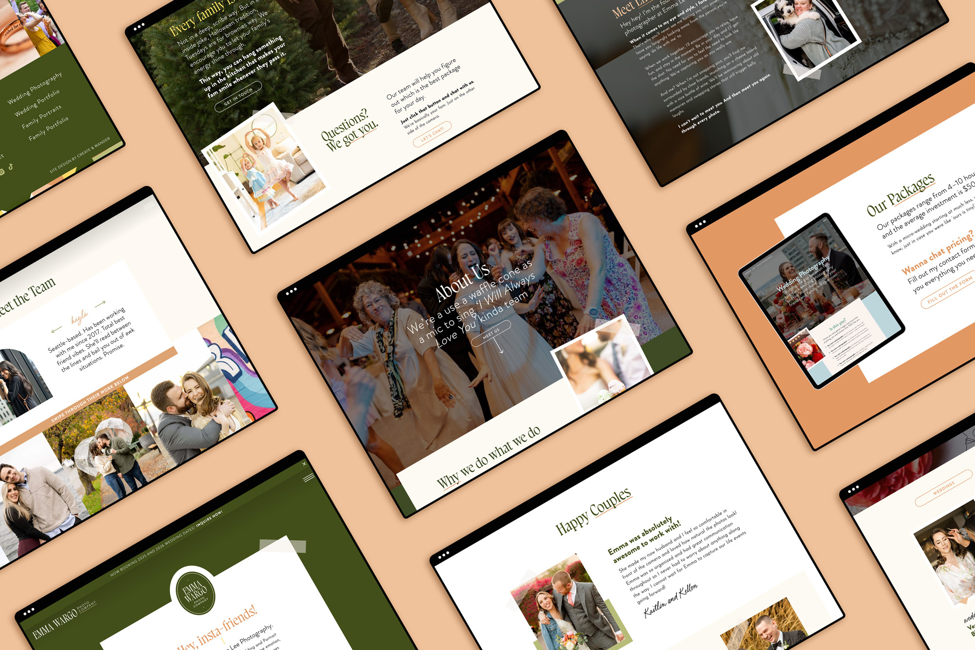 Emma Wargo Photography Brand + Showit Website Design brand design branding design graphic design illustration logo typography ui ux vector web design website