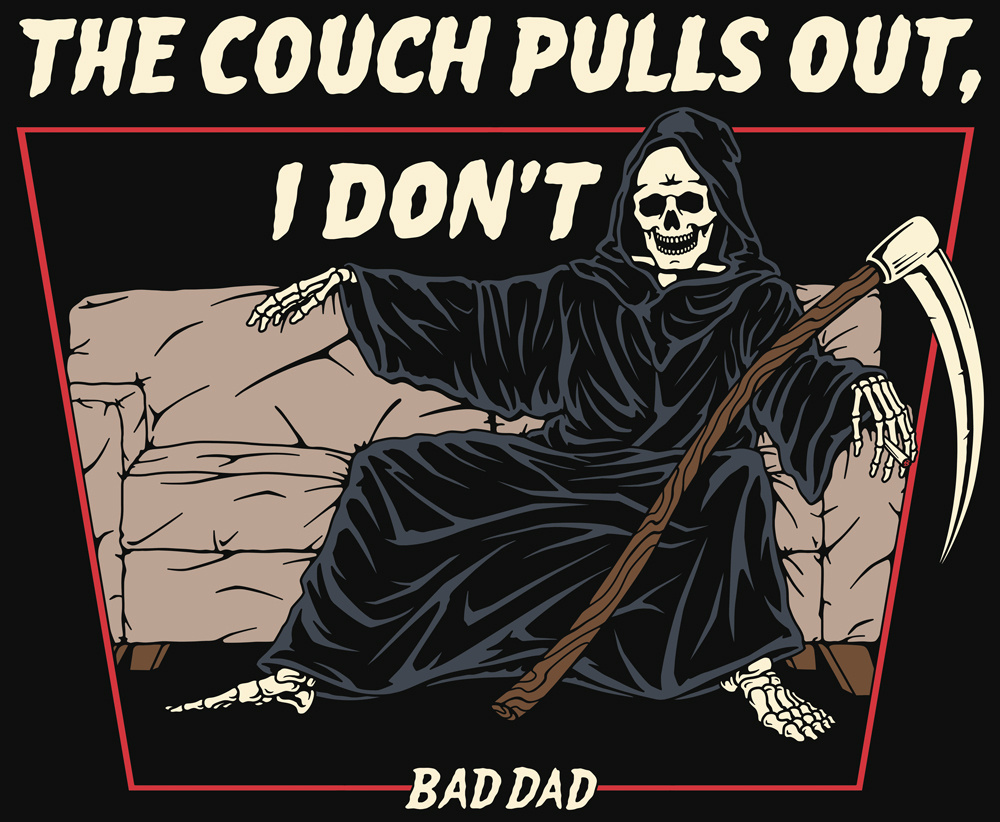 Grim Chiller 2d art apparel available chill clothing commission work design design studio freelancer grim reaper illustration reaper skull