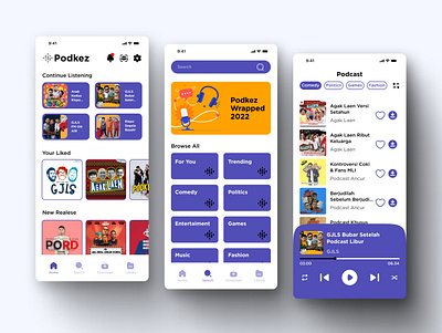 Podkez - App Listen Podcast podcast ui ux