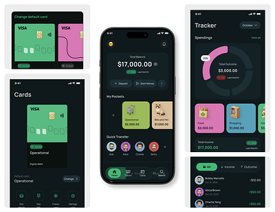 Digital Bank Experience bankapp banking darkmode digitalbank exploration financialapp fintech mobileapp ui uidesign uiux