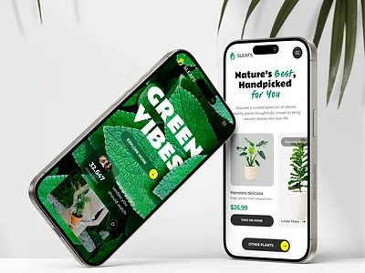SLEAFS | Plant shop Mobile App design animation figma illustration ui ux