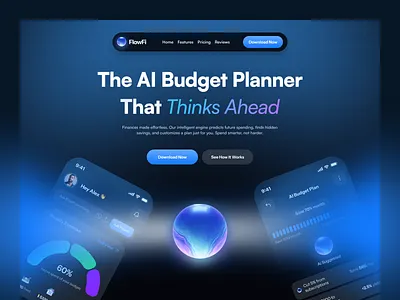 AI Budget Planner Web Design app artificial intelligence budget web app expenses fintech mobile app money management ai saas ui wealth management web design website