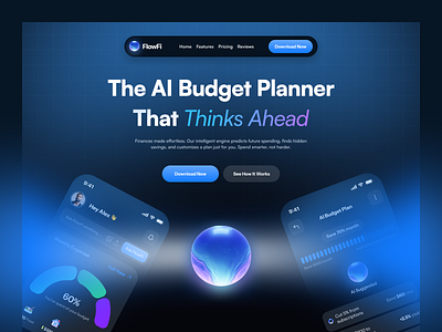 AI Budget Planner Web Design app artificial intelligence budget web app expenses fintech mobile app money management ai saas ui wealth management web design website