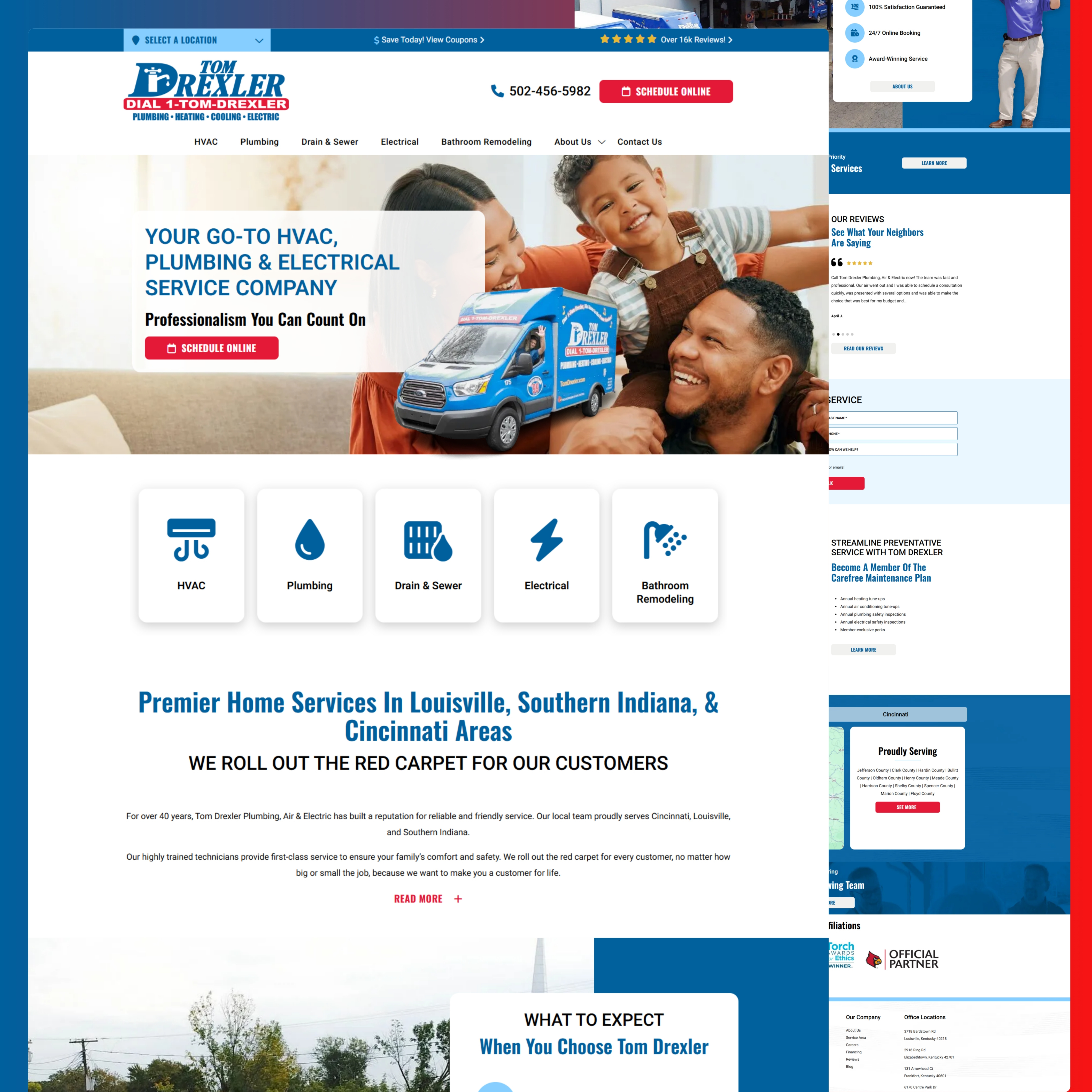 Tom Drexler Plumbing, Heating Website 3d animation behance branding design development graphic design illustration logo motion graphics shopify squarespace ui vector web webflow website wix wordpress