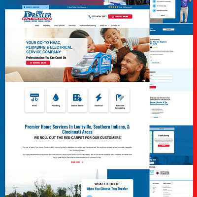 Tom Drexler Plumbing, Heating Website 3d animation branding design development graphic design illustration logo motion graphics shopify ui vector web webflow website wix wordpress