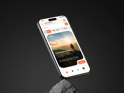 Adventure Travel App – Explore Nature & Hidden Destinations adventure app app booking app hiking app ios app mobile mobile app design mobile ui nature app tourism app travel app trip planner ui design ux