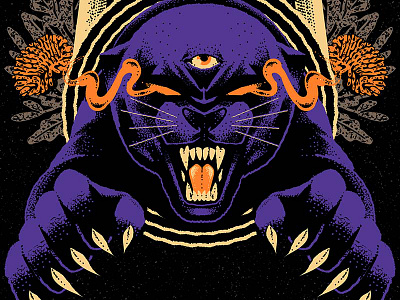 Día de Muertos cartoon cat character design graphic design illustration panther skull vector