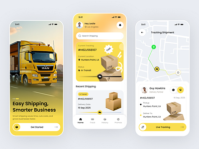 Transport & Delivery App Design app design business app delivery tracking mobile app modern uiux parcel tracking shipping app shipping management transport transport ui ux