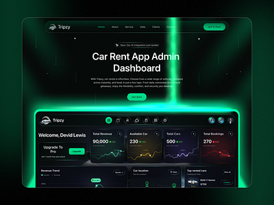 Smart Car Rental Dashboard for Web App admin dashboard analytics dashboard car rent app car rental crypto dashboard design dark mode ui dashboard design design veli futuristic design landing page minimal ui modern dashboard neon ui product design ui design ux design vehicle management web app design web dashboard