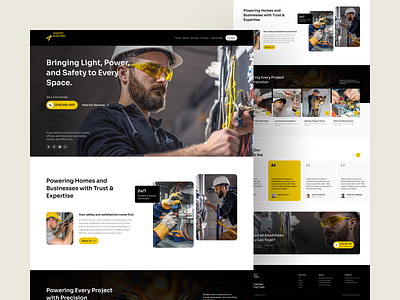 Voltify Electric – Website UI Design electrical service website electrical services electrician electrician branding electrician services web design electrician website electrician website design electricians ui energy service website engineering figma design home repair home repair website landing page maintenance service website repair service website responsive design ui ux uiux web design