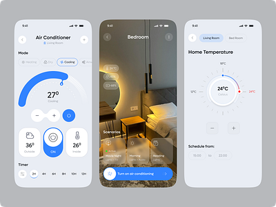 Smart Home App air conditioner app app design app interfaces best app design design home home temperature mobile app design mobile app ui mobile ui mobile ui design mobile ux modern ui smart smart home ui ui design ui ux design ux