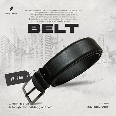 Social Media Poster Design (Leather Product) 100 pure branding good design good leather graphic design kohinoor akter leather product logo long wallet minimal design modern design nice design poster design pure leather social media poster design