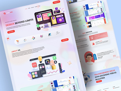 Digital Agency Landing Page branding branding studio business company website corporate creative agency creative direction design digital product icon landing page lettermark marketing startup website studio website ui uiux uiux design agency