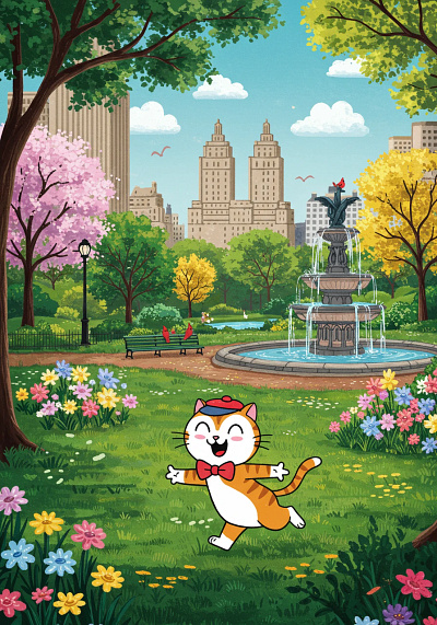 A happy cartoon cat. app branding design graphic design illustration logo typography ui ux vector