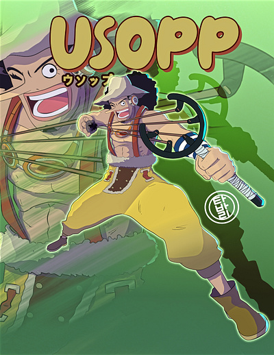 Usopp - illustration anime luffy manga mtl graphics one piece shonen jump sniper king straw hats usopp 타바리