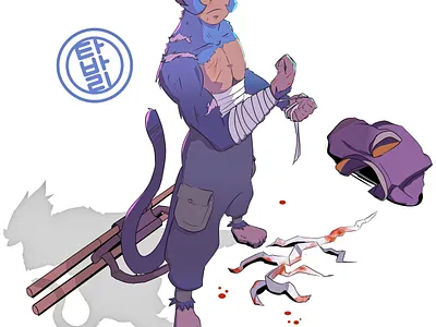 Wonsungi - changes bandages (illustration) anime dbz illustration manga mtl graphics naruto one piece shonen jump wonsungi wonsungi art 원숭이 타바리