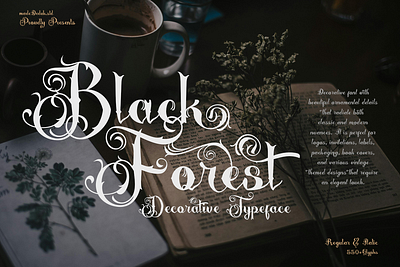 Black Forrest - Decorative Typeface 1900s font blackletter font brand identity font classic script decorative font fashion font headline font logotype nostalgic font script typography victorian font vintage font