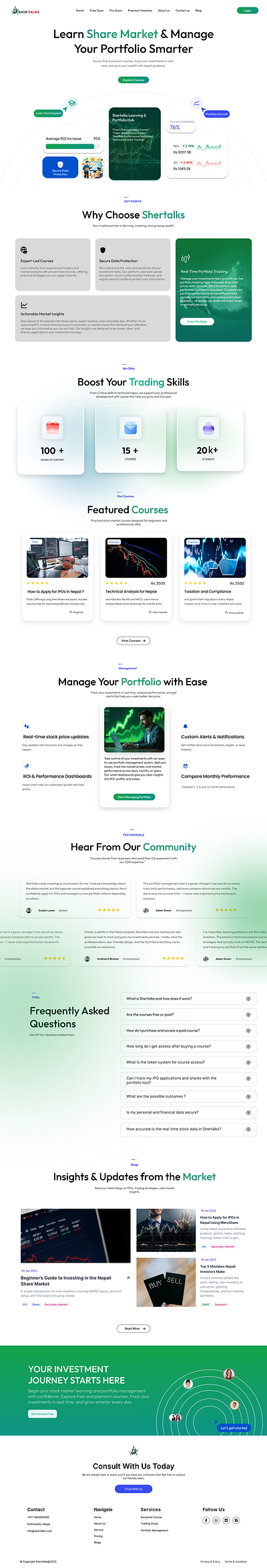 E-learning platform for Share market ui ux