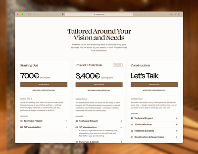 Pricing Page for Spa Prof landing page pricing ui design uiux design ux design web design