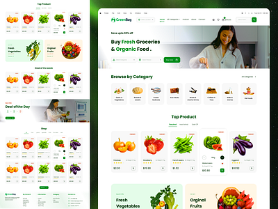 E-commerce Landing Page - Fruits food fresh fresh groceries fruits fruits shop organic organic food shop sport ui