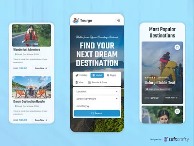 ✈️ Tourgo - Creative Travel Website Design Mobile UI agency branding design landing page travel travel agency ui website design