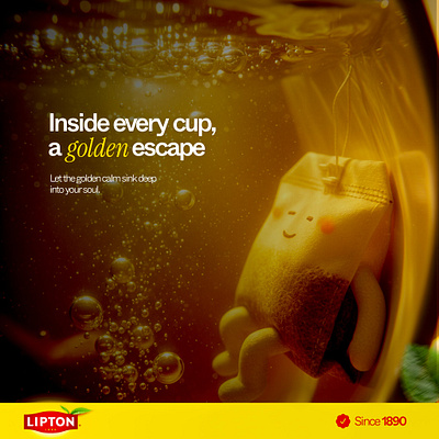 CREATIVE AD POSTER FOR LIPTON adobe photoshop advertisement affinity canva creative flyer graphic design illustration social media