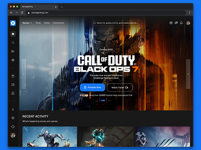 Game Dashboard UI Exploration animation design exploration ecommerce store epic games game dashboard game design interface design moodboard product design reference steam game store redesign ui uiux uiux design visual design web3 design