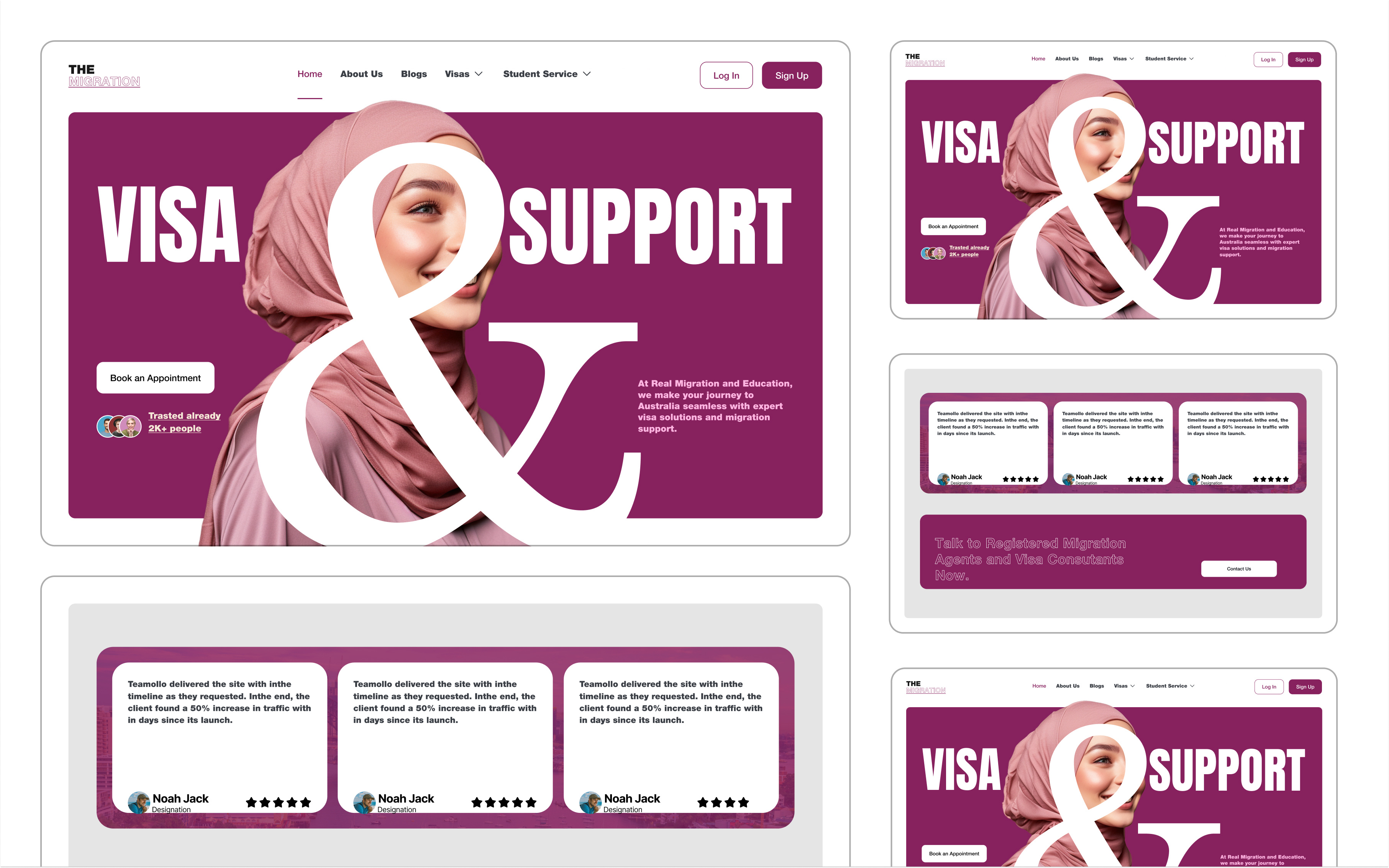 Visa Consulting Website UI Design business website corporate website digital agency immigration website landing page luxury website migration agency minimal ui modern website responsive design student visa ui ui design ux design visa application visa consulting visa service visa website web design website