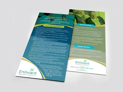 Enlivant Promotional Rack Card — Print Marketing Design brand collateral clean creative design enlivant flyer design graphic design healthcare design layout design leaflet modern print print design print marketing professional promotional print rack card design stationery design typography wellness