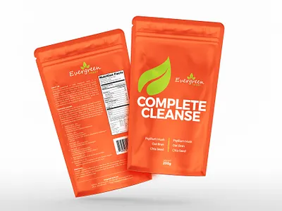 Evergreen Pouch Design bag bean clean creative design gym healthy herbs lebel modern nutrition oat orange packaging pouch print professional seed wheat workout