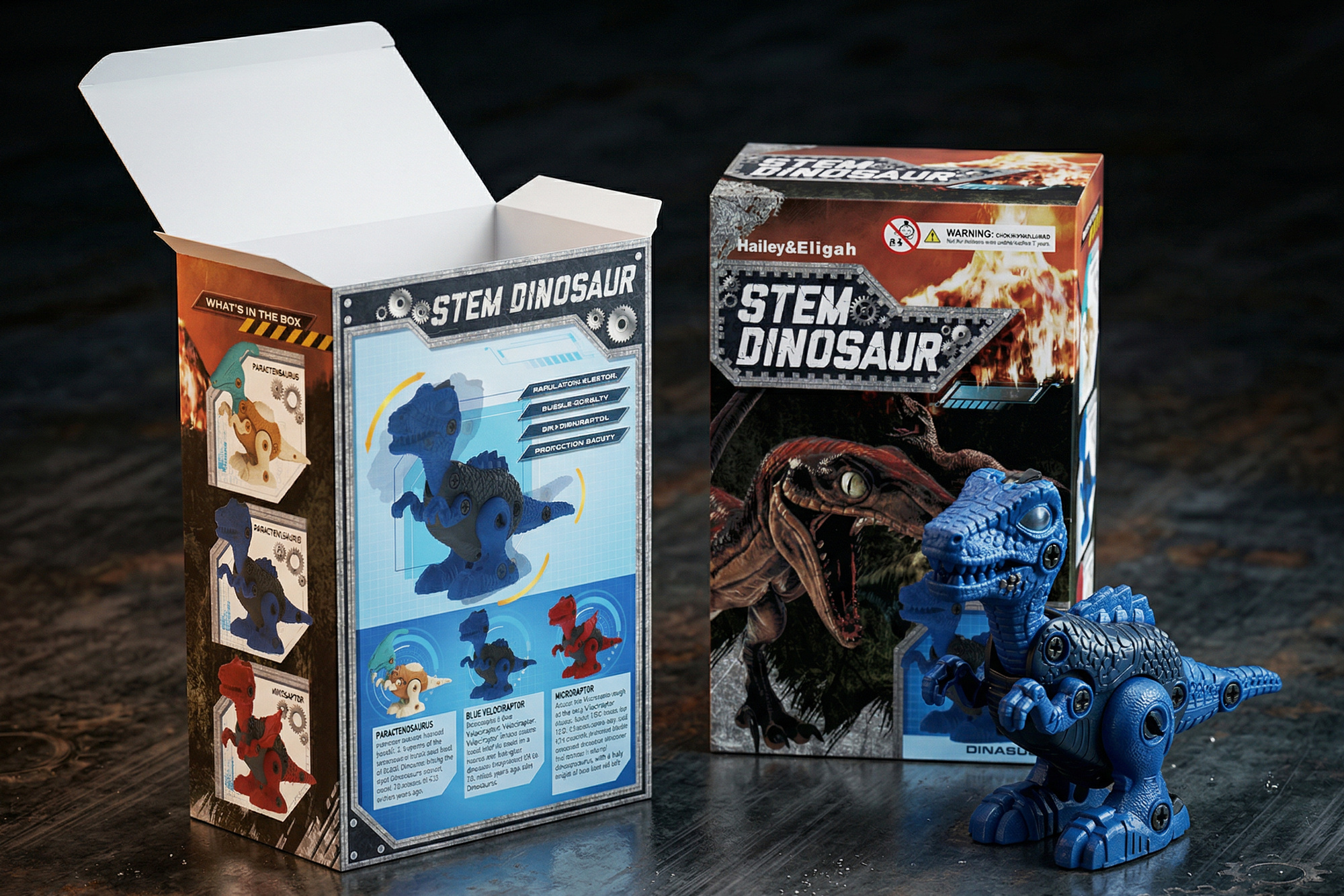 STEM Dinosaur Toy Packaging Design box design brand identity branding children product dino dinosaur dinosaur design educational toy jurassic kids design kids packaging packaging design packaging inspiration packaging mockup playful design product packaging stem packaging stem toy toy packaging