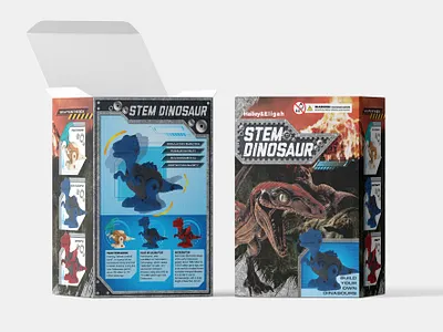 Stem Dinosour Box Design box branding clean creative dinosour dynamic jurassic kid freidnly label lively modern motion packaging park print professional volcano