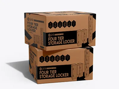 Jink Carton Box Design black box branding carton clean corrugated creative design graphic design label modern mono packaging print professional shipping box single color