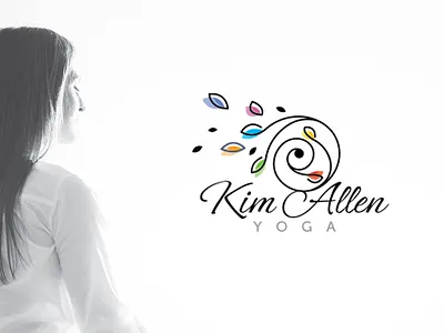 Kim Allen Yoga Logo Design balance calm clean colorful creative design flower logo mind modern peace of mind print professional web yoga