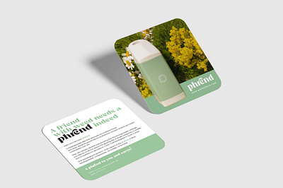 Phrend Insert Card Design branding card clean creative design filter flower graphic design green insert modern print product professional