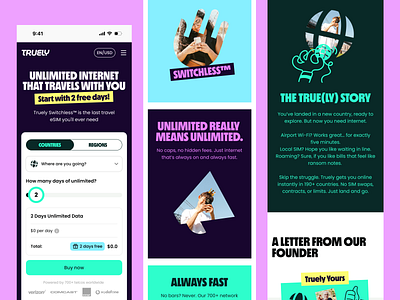 eSIM service - mobile screens esim interface mobile responsive techapp travel tech ui web