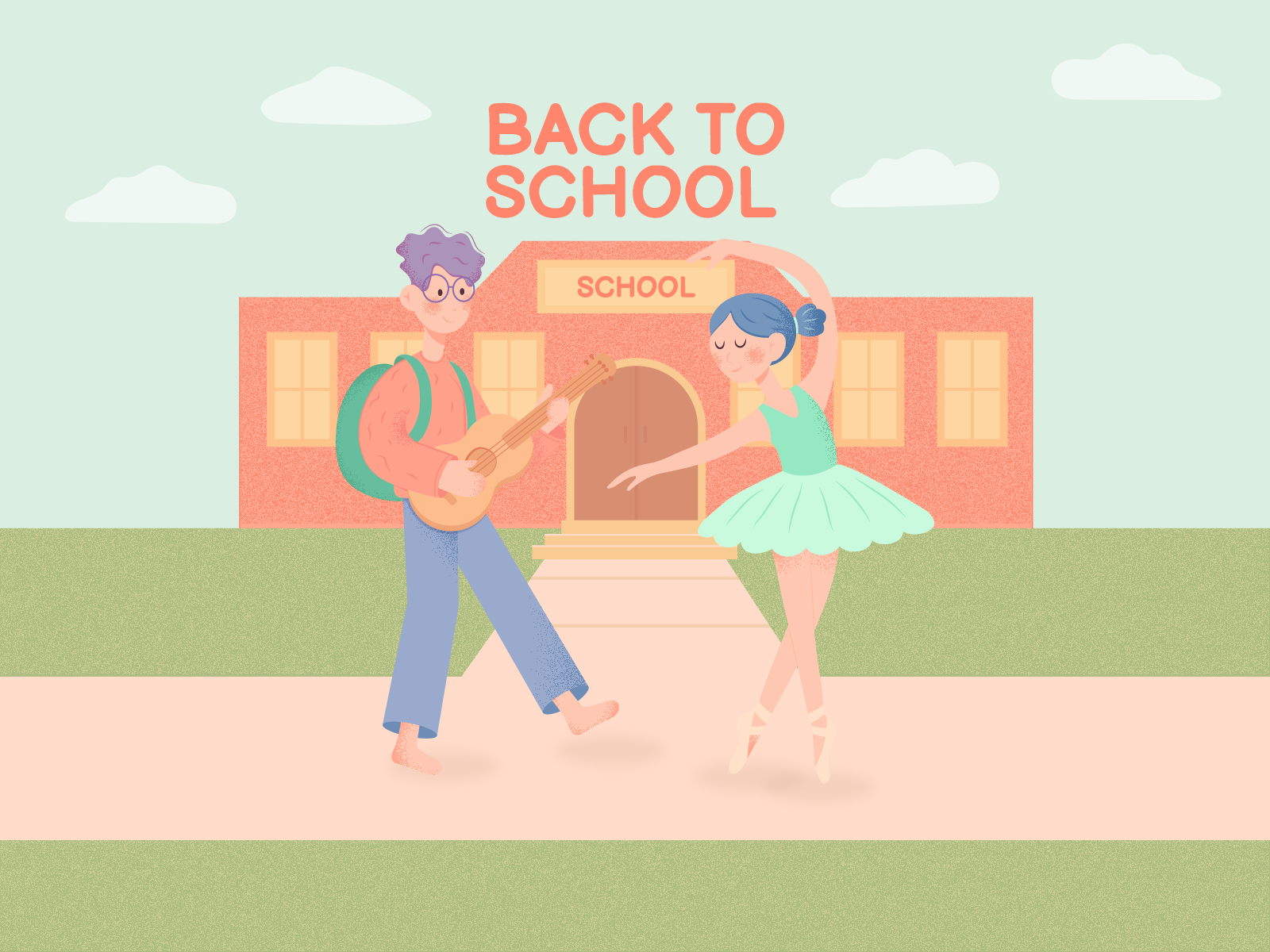 Шаг за шагом: первые иллюстрации в Adobe Illustrator adobe illustrator back to school ballet characters children color palette creativity digital art dribble education elena baryshkina free course graphics guitar illustration learning style textures vector walk