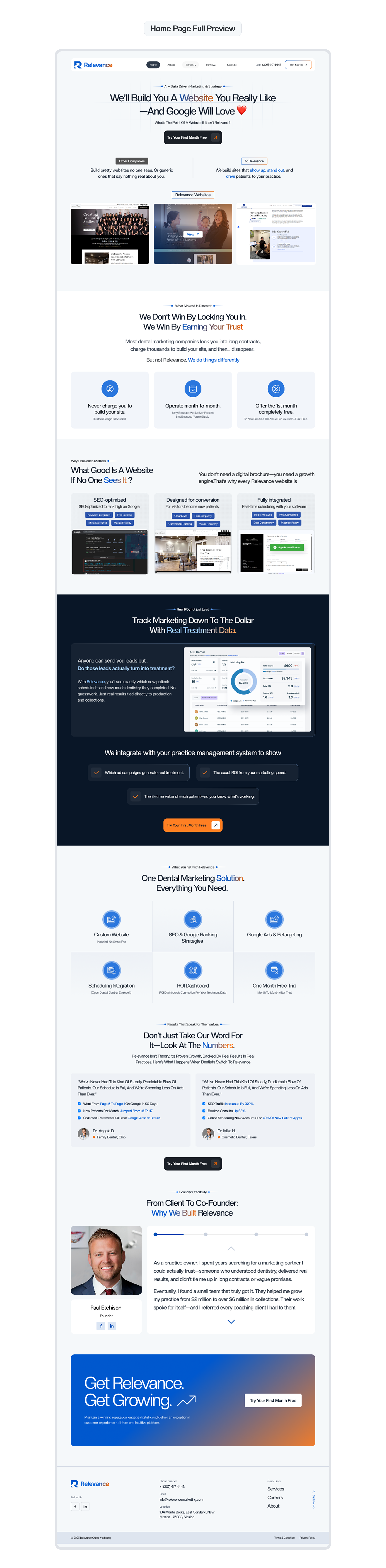 Example of Minimal High Conversion Website Design