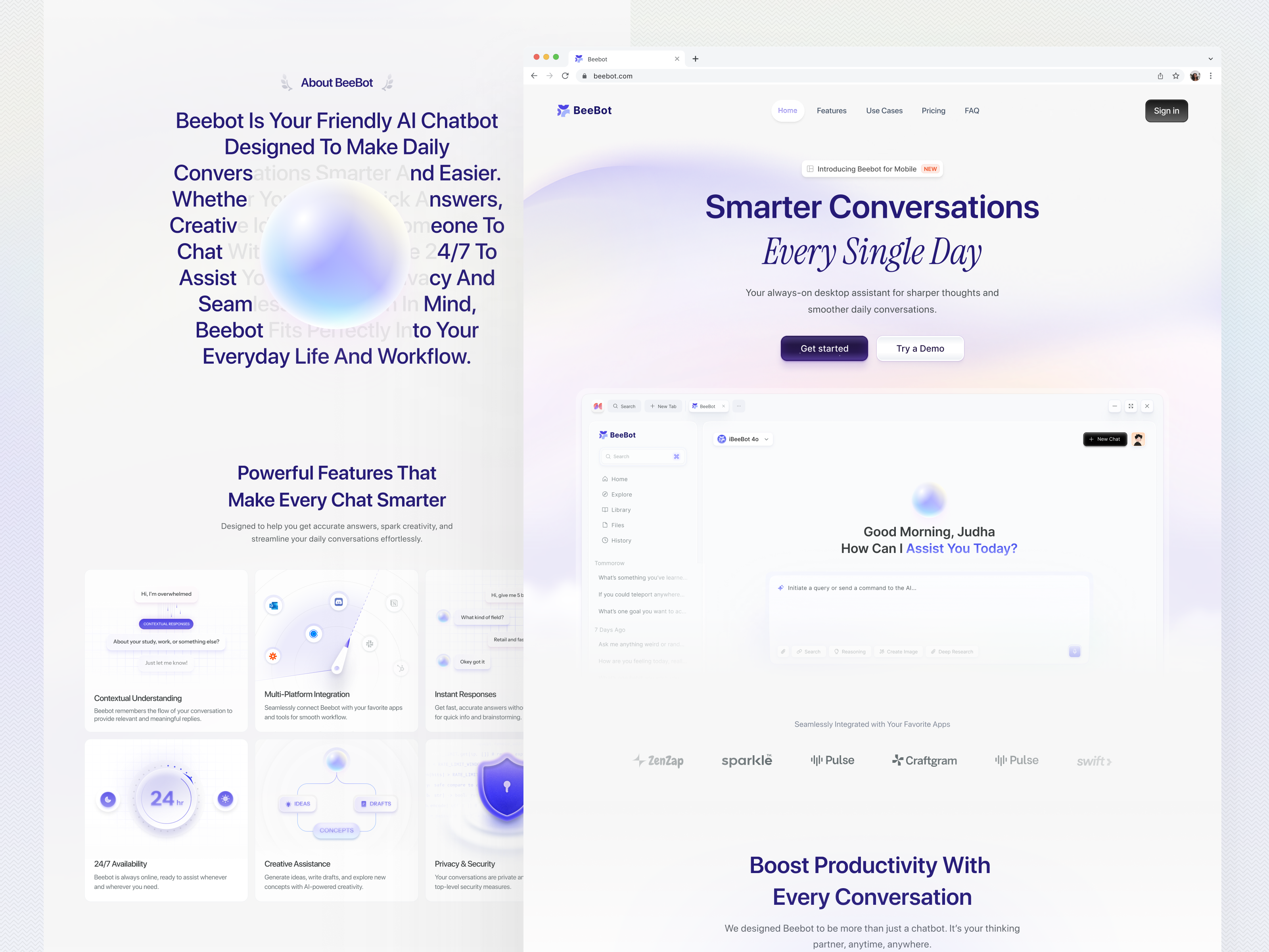 Example of Landing Page UI Design & Development
