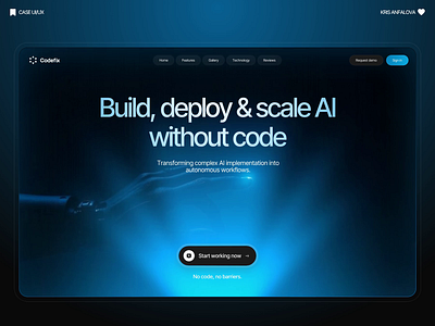 AI No-Code Platform Landing page ai build website ai landing page ai website design ai workflow landing page animation automate with ai b2b website hero section design landing page no code landing page product website saas landing page ui design ux design