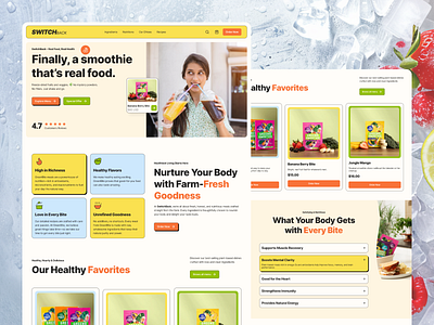 Healthy Food Website - Modern UI/UX for Wellness & Nutrition branding clean design concept design corporate website dribbble figma food website healthy food website landing page minimal design mobile app design modern ui nutrition website typography uiux design user experience user interface web design website design wellness design