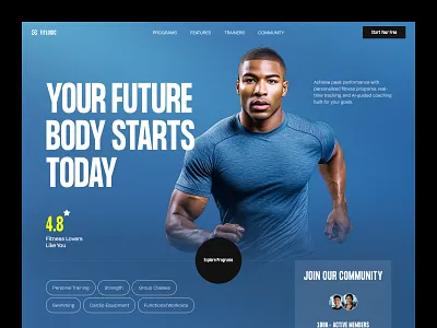 FitLogic — Fitness & Gym Website header fitness fitness landing page fitness uiux design fitness website gym website gym website header health fitness landing page health fitness website hero section minimal sports website design ui uiux web design website design website header workout workout website workout website design