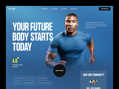 FitLogic — Fitness & Gym Website header fitness fitness landing page fitness uiux design fitness website gym website gym website header health fitness landing page health fitness website hero section minimal sports website design ui uiux web design website design website header workout workout website workout website design