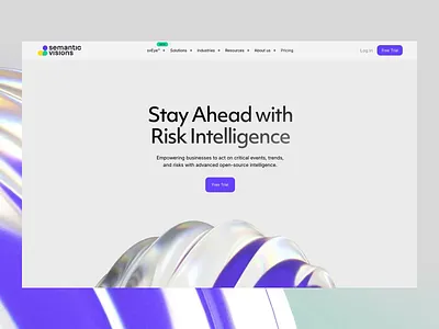 Semantic Visions - Project Intro animation contact data design homepage landing mobile design pricing resources responsive risk intelligence ui web website