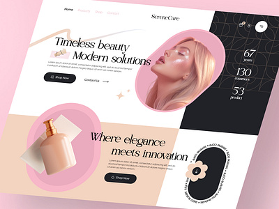 Cosmetic Website "SereneCare" 3d animation branding graphic design logo motion graphics ui